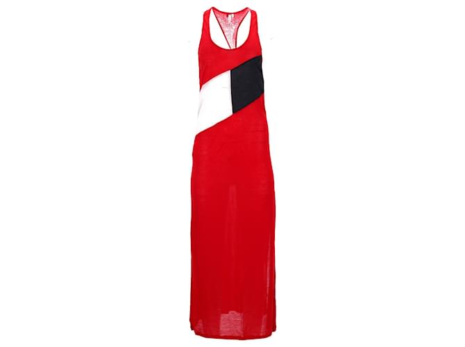 Tommy Hilfiger Womens Colour Blocked Tank Dress Red Lyocell  ref.1222615