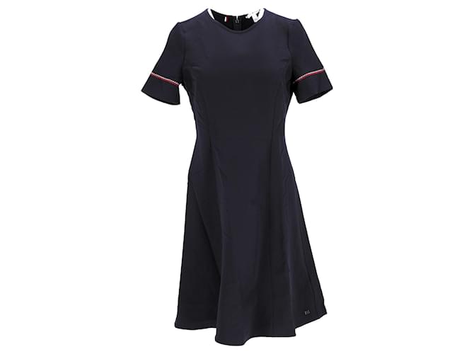 Tommy Hilfiger Womens Fitted Dress in Navy Blue Polyester  ref.1222621