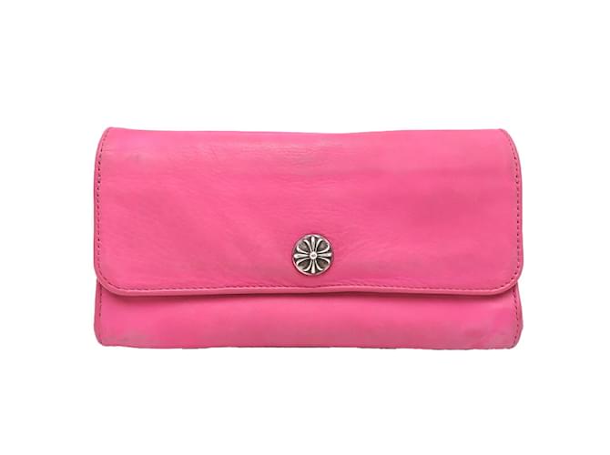 Chrome Hearts Kontinentale Brieftasche aus Leder Pink  ref.1222640