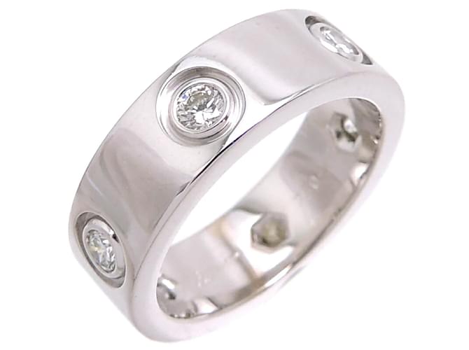 Cartier 6 Diamond Love Ring B402600 Silvery Metal  ref.1222657