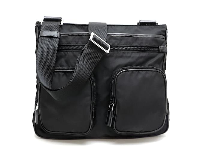 Prada Tessuto Messenger Bag Black Cloth Nylon  ref.1222660