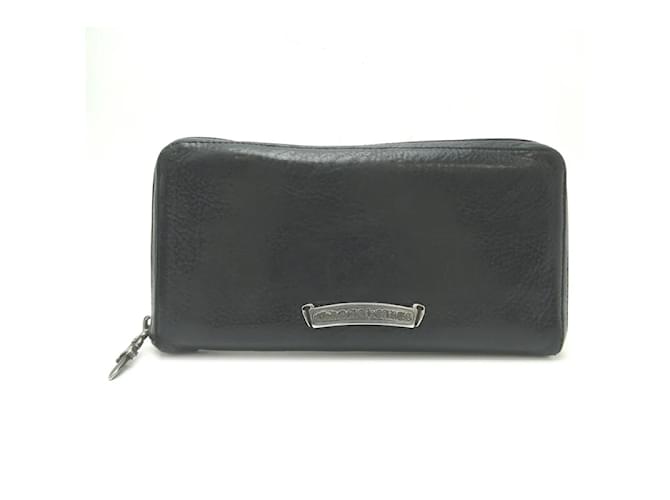 Chrome Hearts Leather zip around wallet Black Pony-style calfskin  ref.1222661