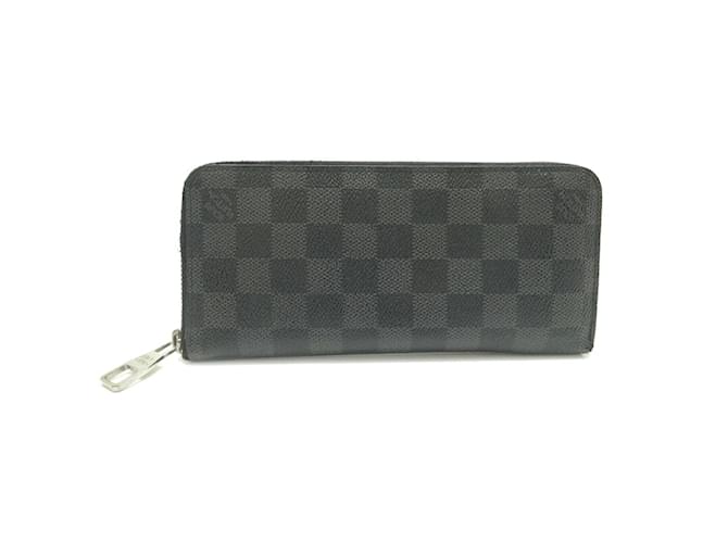 Louis Vuitton Damier Graphite Vertical Zippy Wallet N63095 Black Cloth  ref.1222662