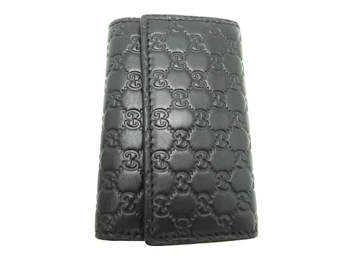 Gucci GG Signature Bifold 6 -Key Holder 150402 Black Leather Pony-style calfskin  ref.1222663