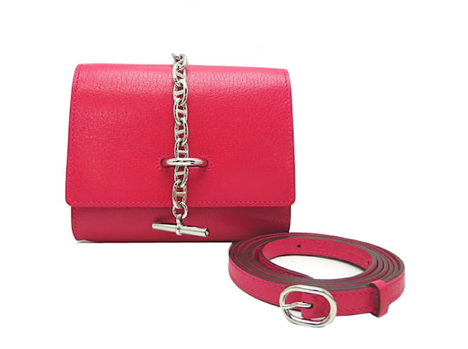 Hermès Chaine d'Ancre Compact Wallet Pink Leather Pony-style calfskin  ref.1222666