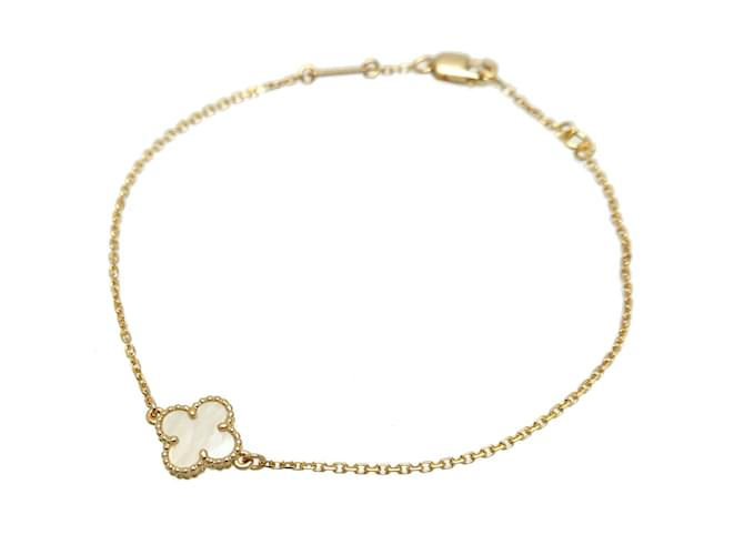 Van Cleef & Arpels 18K Mother of Pearl Sweet Alhambra Bracelet Golden Metal Gold  ref.1222668