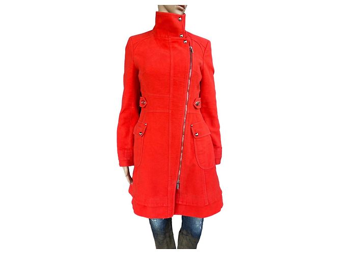 Abrigo de algodón rojo Karen Millen Roja
