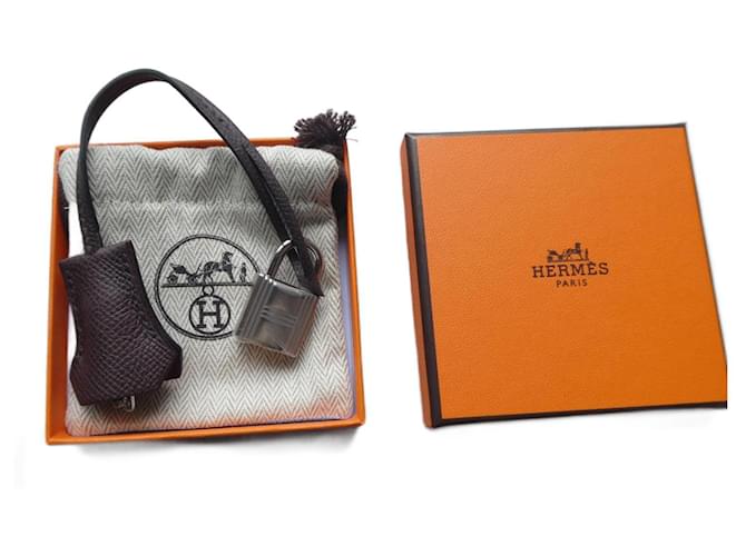 clochette , new Hermès zipper and padlock for Hermès dustbag box bag Grey Steel  ref.1222702