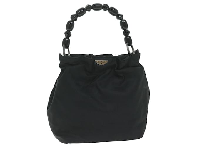 Christian Dior Maris Pearl Hand Bag Nylon Black Auth bs11468  ref.1222714