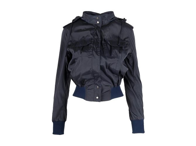 Giacca a vento aderente Moschino economica e chic Blu Blu navy