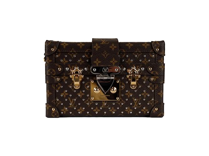 Twist Louis Vuitton Petite Malle-Tasche aus Canvas mit Nietenmonogramm Braun  ref.1222794