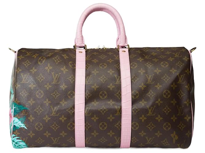 LOUIS VUITTON Keepall Bag in Brown Canvas - 101747 Cloth  ref.1222799