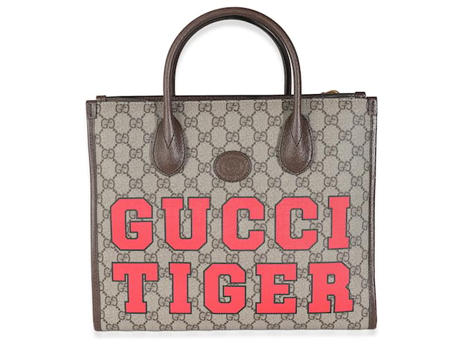 Bolsa Gucci Bege GG Supreme Monograma Pequena na parte superior Marrom Lona  ref.1222805
