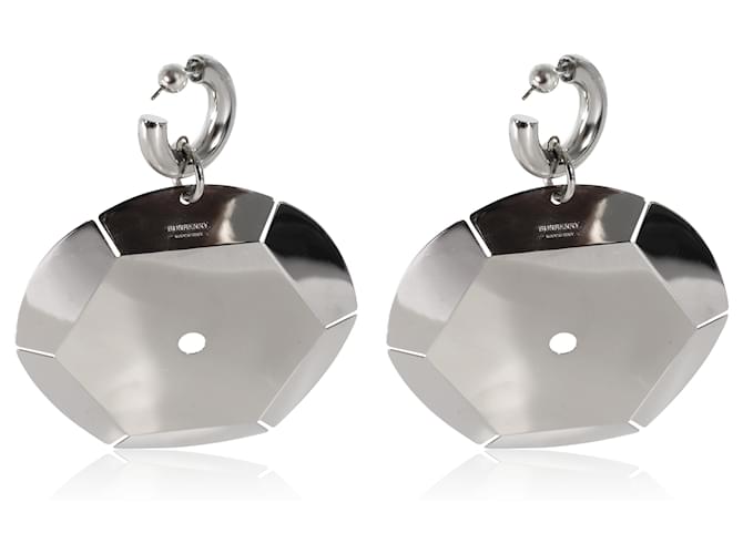 Burberry Paillettes Hoops With Large Drop Palladium Disc Plated Earrings  ref.1222859