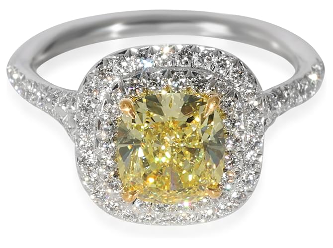 TIFFANY & CO. Anel de noivado de diamante amarelo Soleste em 18k Ouro e Platina 1.98 Ouro amarelo  ref.1222861