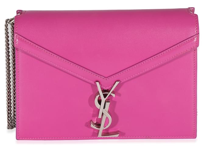 Saint Laurent Fuchsia Calfskin Cassandra Monogram Chain Bag Pink Leather  ref.1222867