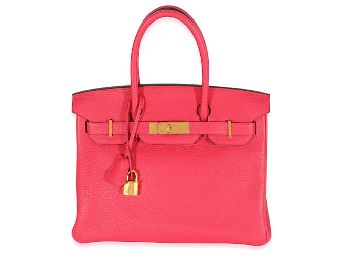 Hermès Hermes Clemence Rose Extremo Birkin 30 GHW Rosa Couro  ref.1222871