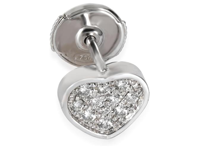 18k Boucle d'oreille unique en or blanc Chopard My Happy Hearts avec diamants, 0.12ctw  ref.1222885