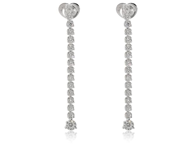 Roberto Coin Cento Boucles d'oreilles pendantes en forme de tulipe avec diamants 18K or blanc 4 1/5 ctw  ref.1222913