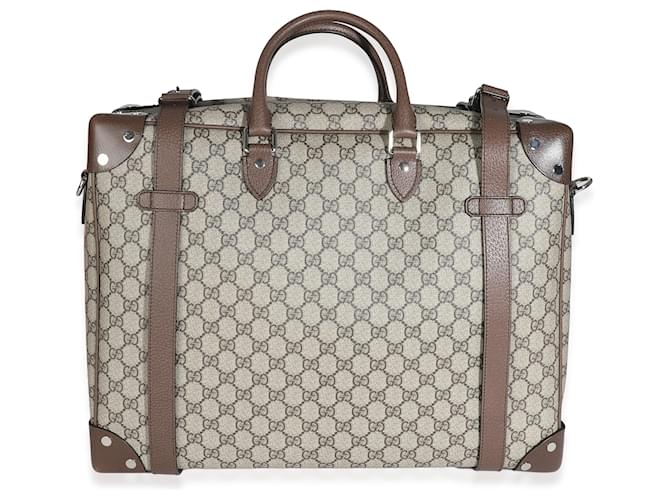 Sac cabas Gucci Beige GG Supreme Trunk Toile Marron  ref.1222937