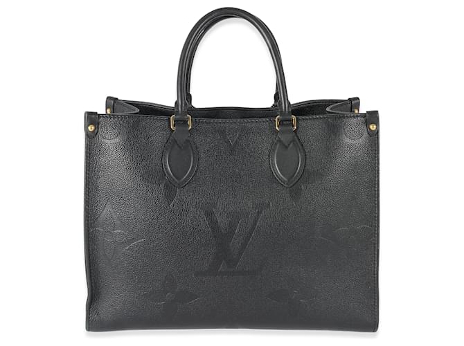 Louis Vuitton Black Monogram Empreinte Giant Onthego MM Cuir Noir  ref.1222941