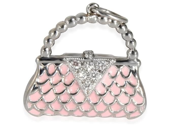 TIFFANY & CO. Diamond & Enamel Handbag Charm in Platinum 0.04 ctw  ref.1222953