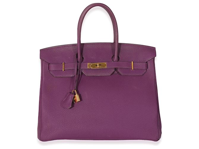 Hermès Clemence Anémona Birkin 35 GHW Púrpura Cuero  ref.1222982