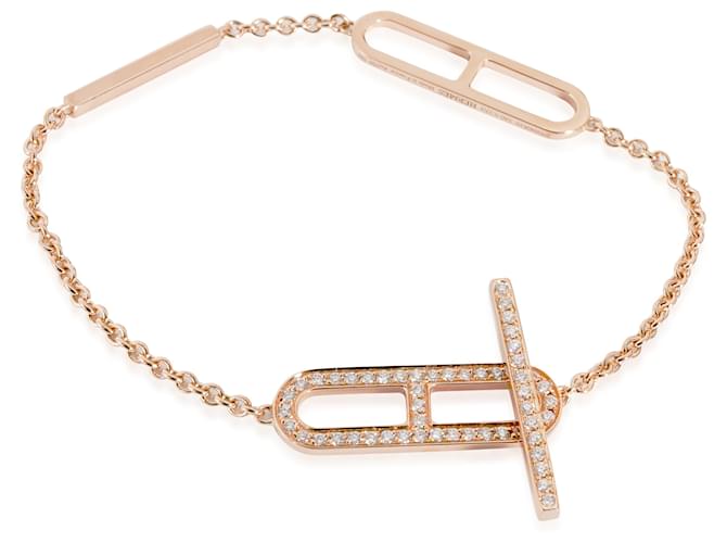Hermès Bracciale Hermes Ever Chaine D'Ancre, piccolo modello dentro 18kt rosa oro 0.37ctw Oro rosa  ref.1222983