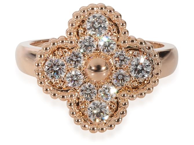 Anel de diamante Van Cleef & Arpels Vintage Alhambra em 18k Rose Gold 0.48 ctw Ouro rosa  ref.1222998