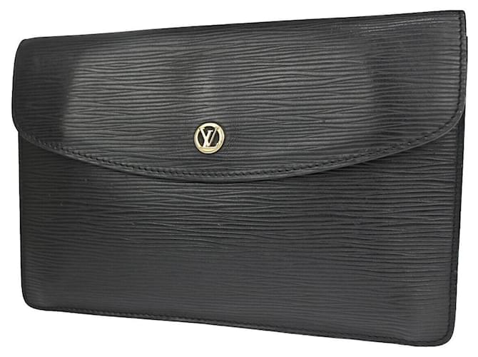 Louis Vuitton Montaigne Negro Cuero  ref.1223100