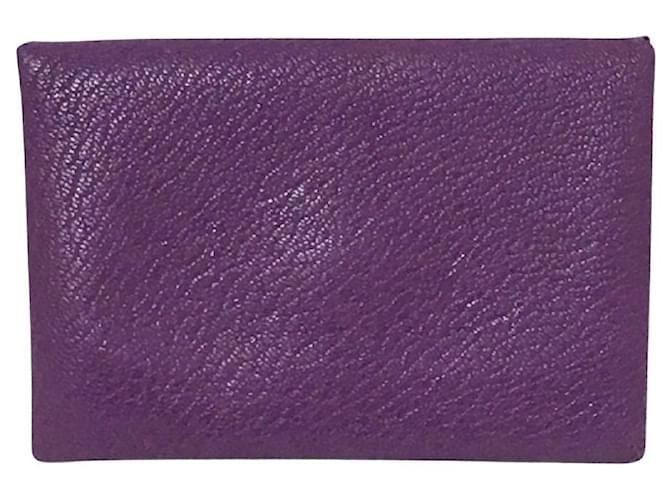 Hermès Calvi Purple Leather  ref.1223104