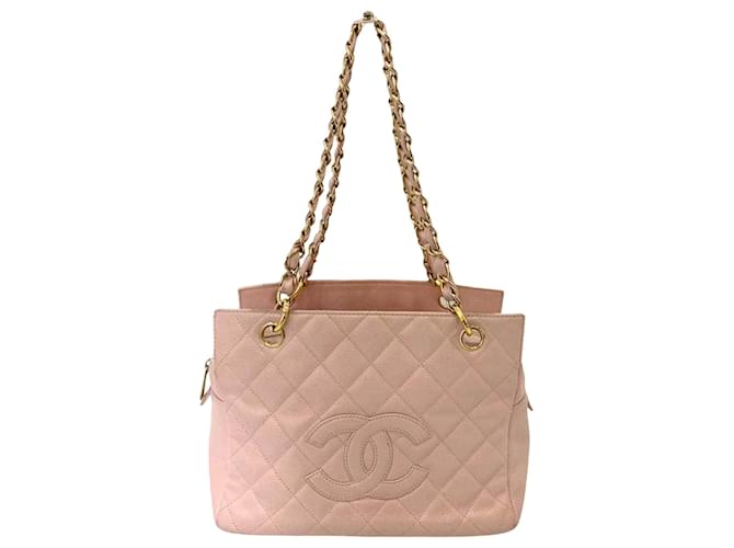 Chanel shopping Rosa Couro  ref.1223126