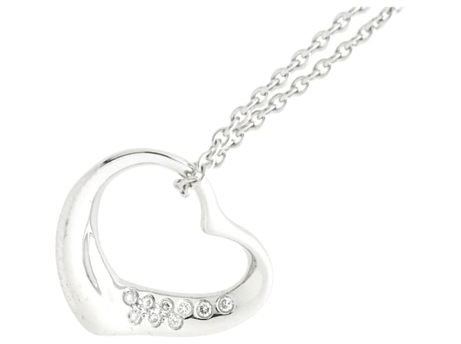 Tiffany & Co Open Heart Silvery Platinum  ref.1223127