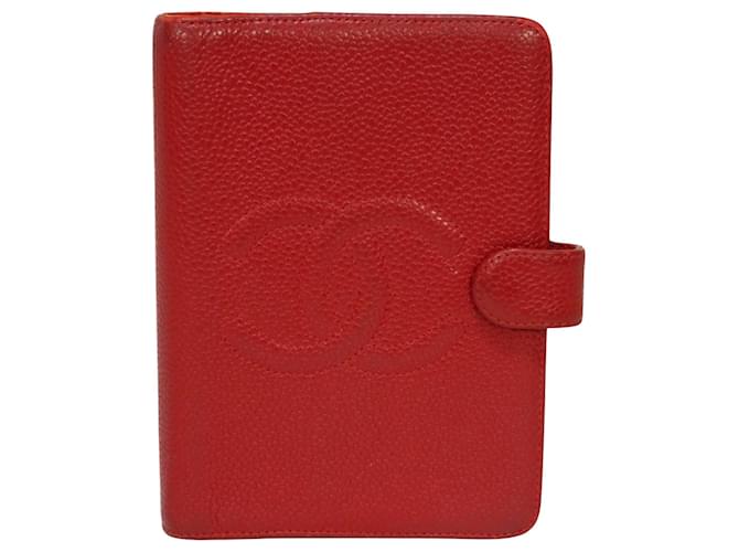 Classique Agenda Chanel Couverture Cuir Rouge  ref.1223161