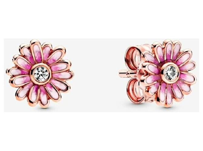 Pandora daisy earrings Pink Silver  ref.1223309