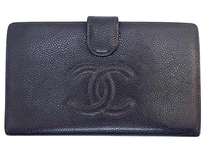 Timeless Chanel Logo CC Black Leather  ref.1223312