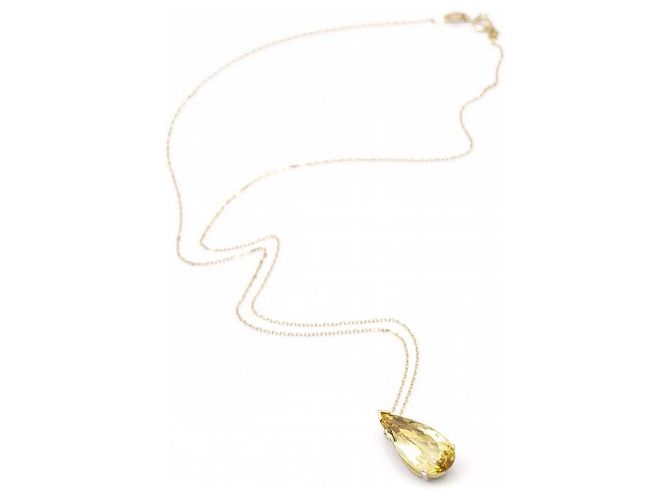Autre Marque Collana in oro con berillo giallo. D'oro