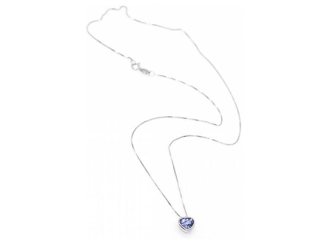 Autre Marque Collana in oro con tanzanite. Argento Blu navy