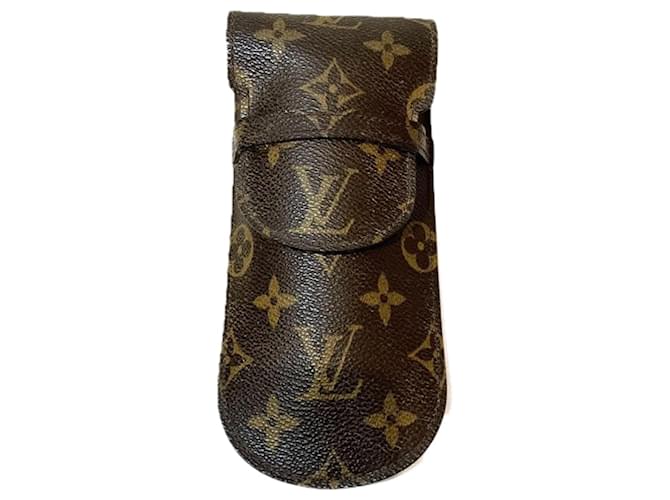Louis Vuitton Etui à lunettes Marrom Lona  ref.1223354