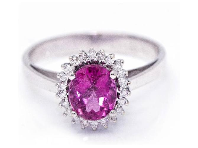 Autre Marque Tourmaline and Diamond Ring. Dark purple White gold  ref.1223361