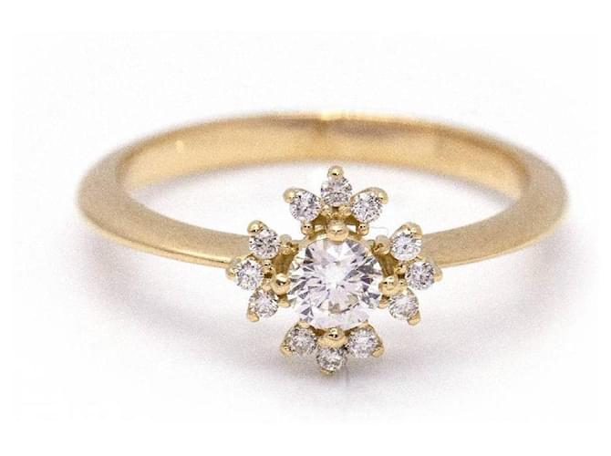 Autre Marque Anello a rosetta con diamanti. D'oro Oro giallo Diamante  ref.1223385