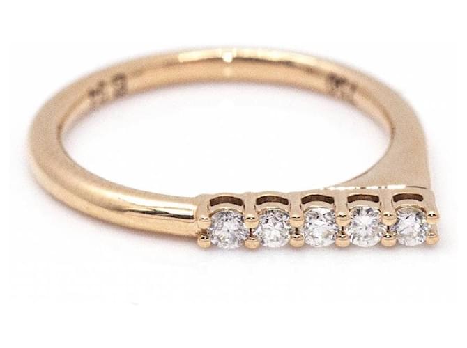 Autre Marque Ring SINGULAR in Gold and Diamonds. Golden Pink gold  ref.1223386