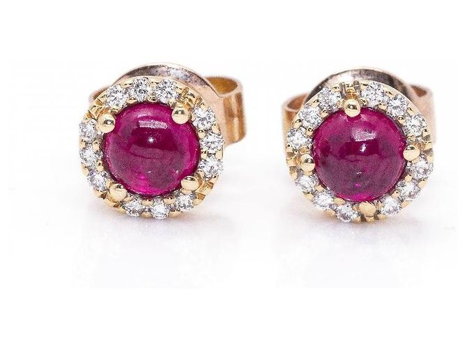 Autre Marque Orecchini in oro rosa e rubini. D'oro 