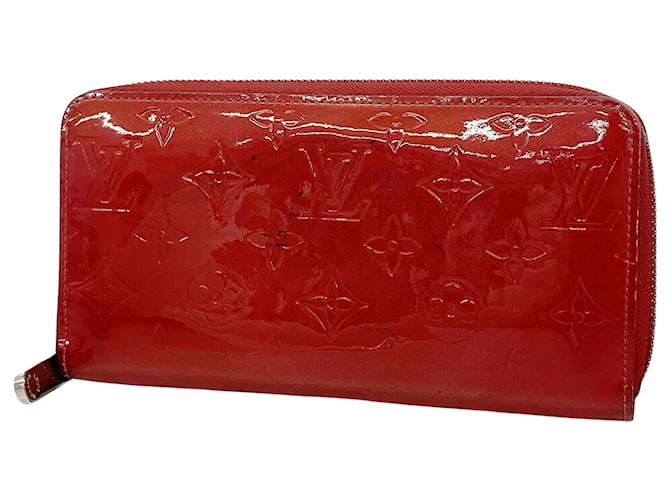 Louis Vuitton Zippy Wallet Cuir vernis Rouge  ref.1223414