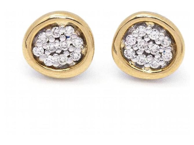 Autre Marque Earrings DAMA Bicolour gold and diamonds. Golden White gold Yellow gold  ref.1223425