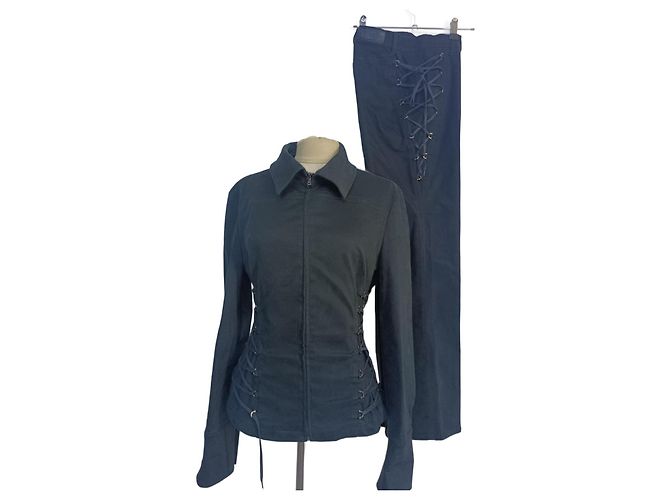 Chaqueta corsé Gianfranco Ferré negra de algodón Negro