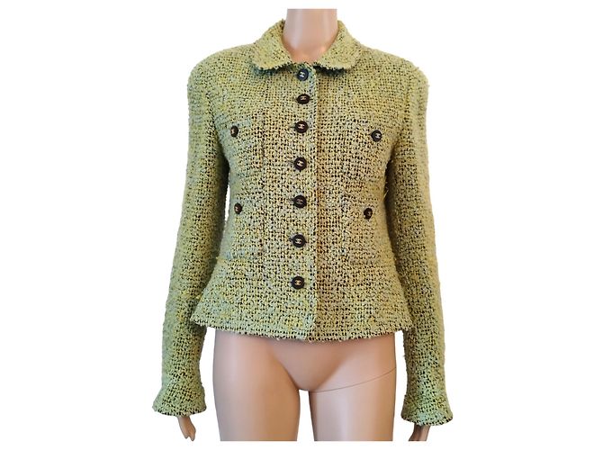 CHANEL-Jacke aus grüner Wolle 94BEIM