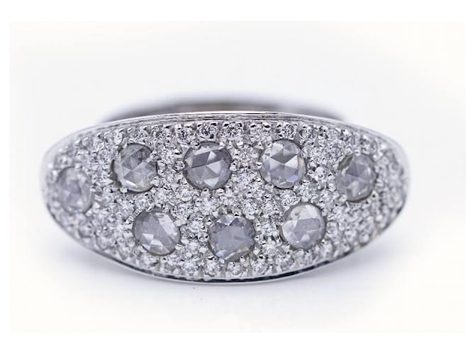 Autre Marque Ring in white gold with diamonds. Silvery  ref.1223509