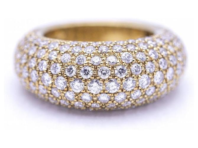 Autre Marque Ring in gold and diamond paveé. Golden Yellow gold  ref.1223517