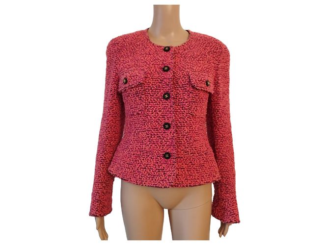 Giacca Chanel in lana rosa 94a